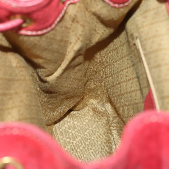 GUCCI Bamboo Backpack Suede Red Gold 003 2058 0030 Auth th6356