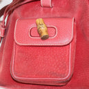 GUCCI Bamboo Backpack Suede Red Gold 003 2058 0030 Auth th6356-24