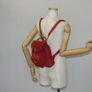 GUCCI Bamboo Backpack Suede Red Gold 003 2058 0030 Auth th6356-26