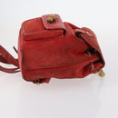 GUCCI Bamboo Backpack Suede Red Gold 003 2058 0030 Auth th6356-3
