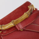 GUCCI Bamboo Backpack Suede Red Gold 003 2058 0030 Auth th6356-7