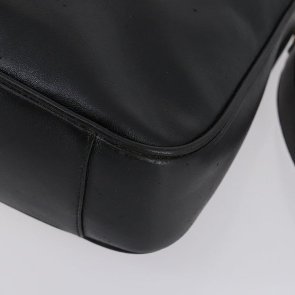 GUCCI Bamboo Hand Bag Leather 2way Black Gold 001 1638 Auth th6357