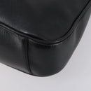 GUCCI Bamboo Hand Bag Leather 2way Black Gold 001 1638 Auth th6357-17