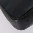 GUCCI Bamboo Hand Bag Leather 2way Black Gold 001 1638 Auth th6357-10