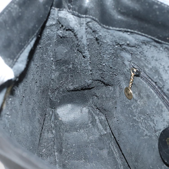 GUCCI Bamboo Hand Bag Leather 2way Black Gold 001 1638 Auth th6357