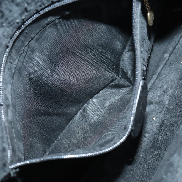 GUCCI Bamboo Hand Bag Leather 2way Black Gold 001 1638 Auth th6357