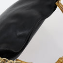 GUCCI Bamboo Hand Bag Leather 2way Black Gold 001 1638 Auth th6357-6