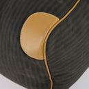 FENDI Pecan Canvas Boston Bag Coated Canvas 2way Black Brown Auth th6359-12