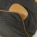 FENDI Pecan Canvas Boston Bag Coated Canvas 2way Black Brown Auth th6359-13