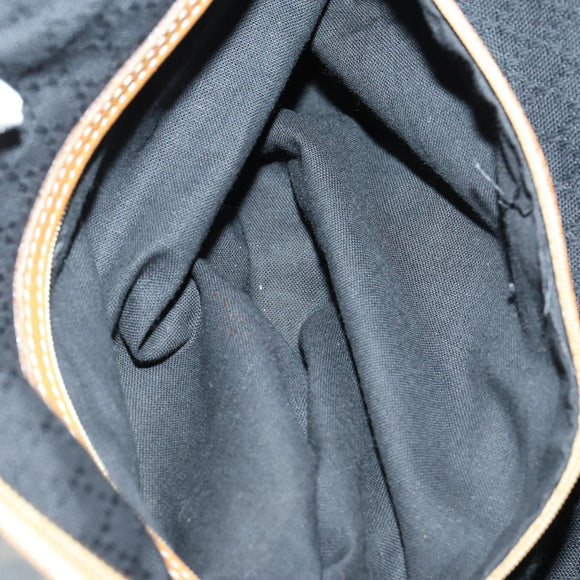 FENDI Pecan Canvas Boston Bag Coated Canvas 2way Black Brown Auth th6359