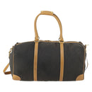 FENDI Pecan Canvas Boston Bag Coated Canvas 2way Black Brown Auth th6359-2