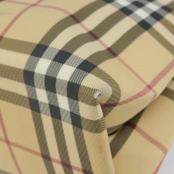 BURBERRY Nova Check Hand Bag PVC Beige Auth th6360