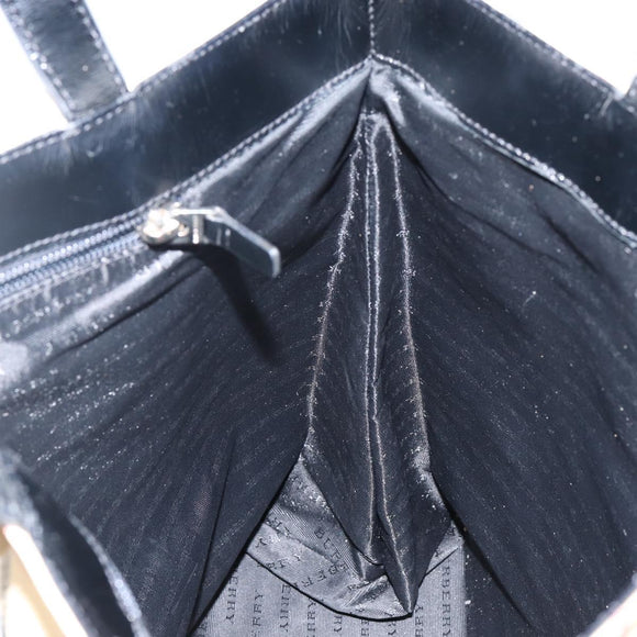 BURBERRY Nova Check Hand Bag PVC Beige Auth th6360