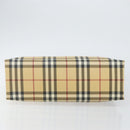 BURBERRY Nova Check Hand Bag PVC Beige Auth th6360-9