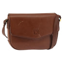 Burberrys Shoulder Bag Leather Brown Gold Auth th6364-1