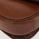 Burberrys Shoulder Bag Leather Brown Gold Auth th6364-14