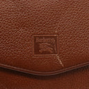 Burberrys Shoulder Bag Leather Brown Gold Auth th6364-10