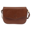 Burberrys Shoulder Bag Leather Brown Gold Auth th6364-13