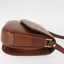 Burberrys Shoulder Bag Leather Brown Gold Auth th6364-3