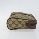 GUCCI GG Supreme Web Sherry Line Clutch Bag PVC Beige Red 75 01 012 Auth th6368-3