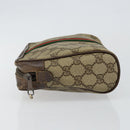 GUCCI GG Supreme Web Sherry Line Clutch Bag PVC Beige Red 75 01 012 Auth th6368-4