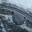 GUCCI Bamboo Hand Bag Suede Leather 2way Black Gold 001 3444 1638 Auth th6369-21