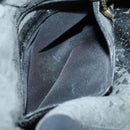 GUCCI Bamboo Hand Bag Suede Leather 2way Black Gold 001 3444 1638 Auth th6369-11