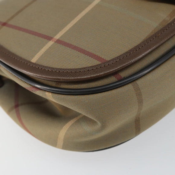 Burberrys Nova Check Shoulder Bag Canvas Beige Gold Auth th6370