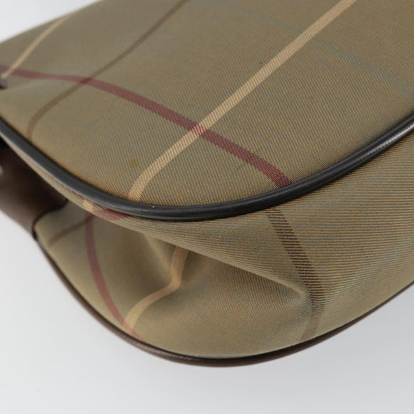 Burberrys Nova Check Shoulder Bag Canvas Beige Gold Auth th6370