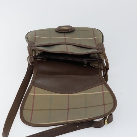 Burberrys Nova Check Shoulder Bag Canvas Beige Gold Auth th6370