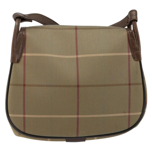Burberrys Nova Check Shoulder Bag Canvas Beige Gold Auth th6370