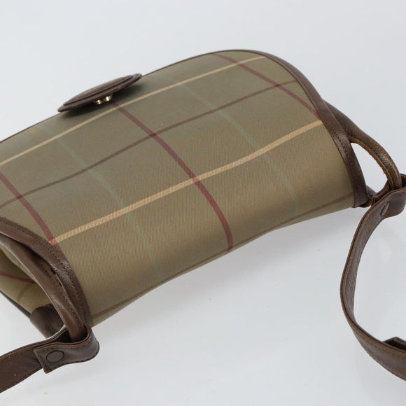 Burberrys Nova Check Shoulder Bag Canvas Beige Gold Auth th6370