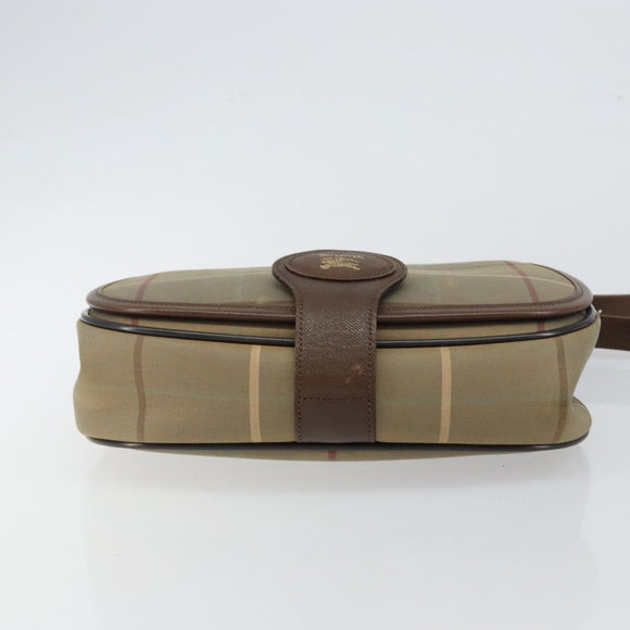 Burberrys Nova Check Shoulder Bag Canvas Beige Gold Auth th6370