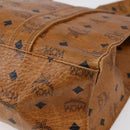 MCM Logogram Vicetos Tote Bag PVC Leather Brown Gold Auth th6372-16
