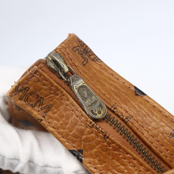 MCM Logogram Vicetos Tote Bag PVC Leather Brown Gold Auth th6372