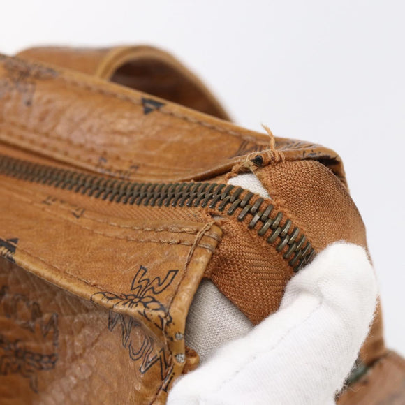 MCM Logogram Vicetos Tote Bag PVC Leather Brown Gold Auth th6372