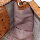 MCM Logogram Vicetos Tote Bag PVC Leather Brown Gold Auth th6372-19