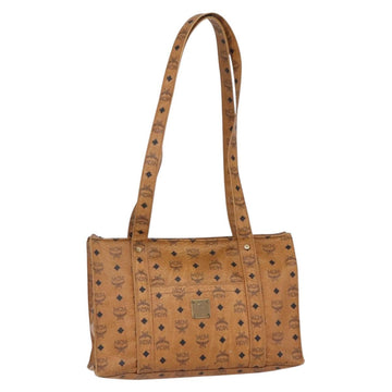MCM Logogram Vicetos Tote Bag PVC Leather Brown Gold Auth th6372