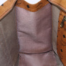 MCM Logogram Vicetos Tote Bag PVC Leather Brown Gold Auth th6372-20