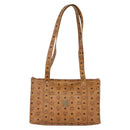 MCM Logogram Vicetos Tote Bag PVC Leather Brown Gold Auth th6372-13