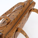 MCM Logogram Vicetos Tote Bag PVC Leather Brown Gold Auth th6372-6