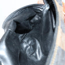 FENDI Pecan Canvas Hand Bag PVC 2way Black Brown Auth th6378-21