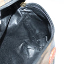 FENDI Pecan Canvas Hand Bag PVC 2way Black Brown Auth th6378-22