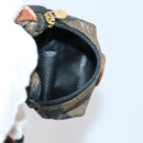 FENDI Pecan Canvas Hand Bag PVC 2way Black Brown Auth th6378-25