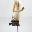 FENDI Pecan Canvas Hand Bag PVC 2way Black Brown Auth th6378-26