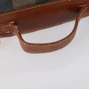 FENDI Pecan Canvas Hand Bag PVC 2way Black Brown Auth th6378-9