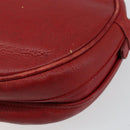 GUCCI Shoulder Bag Leather Red Gold Auth th6379-12