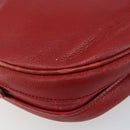 GUCCI Shoulder Bag Leather Red Gold Auth th6379-13