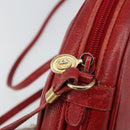 GUCCI Shoulder Bag Leather Red Gold Auth th6379-15