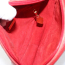 GUCCI Shoulder Bag Leather Red Gold Auth th6379-17